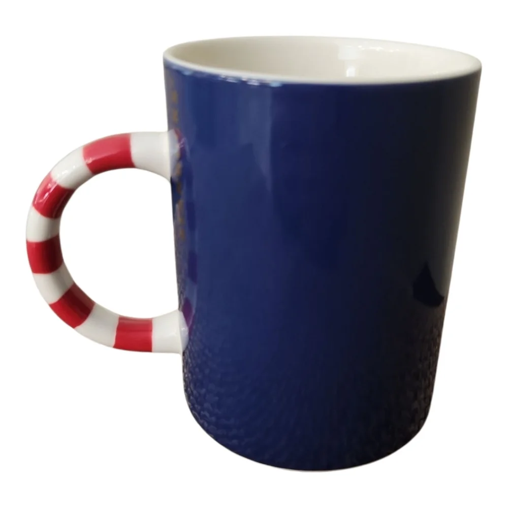 Starbucks Holiday Blue Christmas Tree with Red & White Candy Cane Handle 12 oz - Picture 3 of 4
